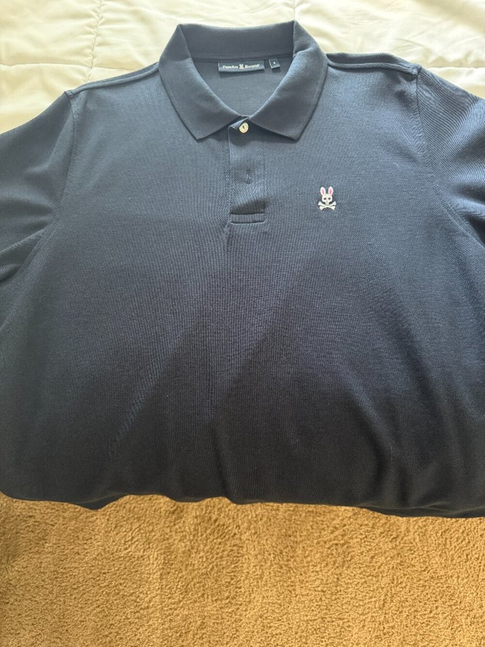 Psycho Bunny Men's Classic Pima Cotton Polo Shirt Navy Blue Size 9 XXXL